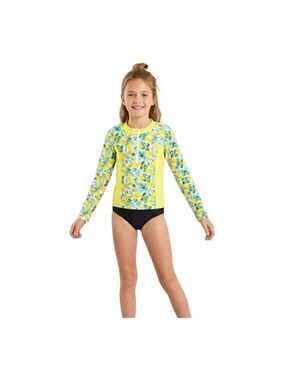 Nicole Miller New York Lemon Print Rash Guard Youth 10